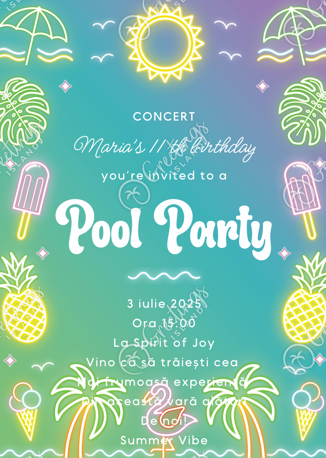 Concert Pool Party de aniversarea mea